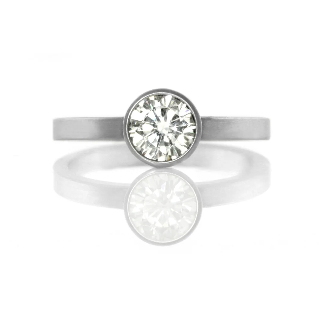 stainless steel bezel setting for round cut stone 