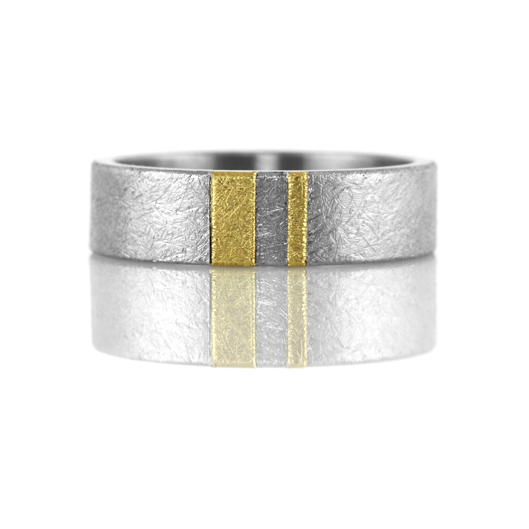 'rustic' stainless steel lines of light band