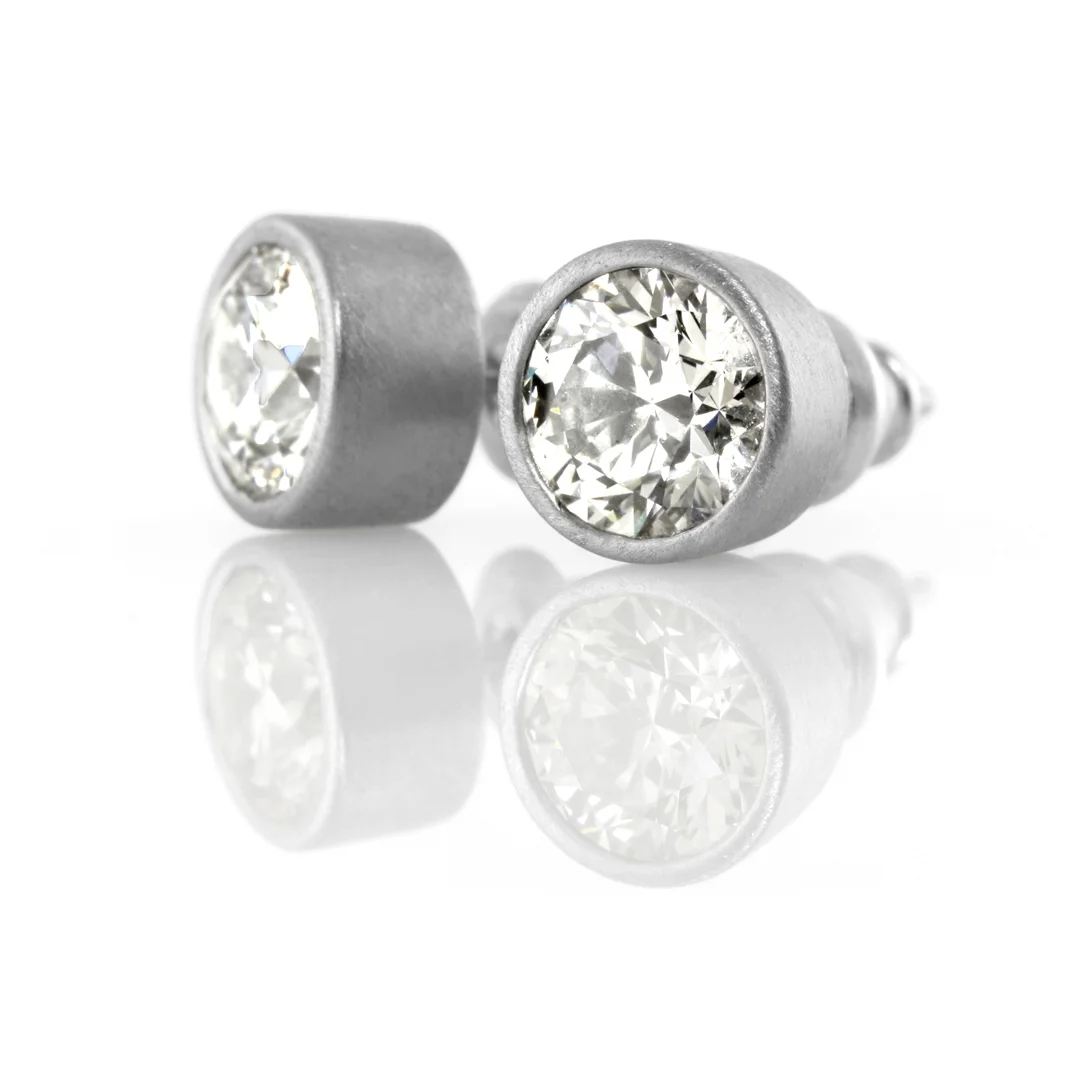palladium post earrings