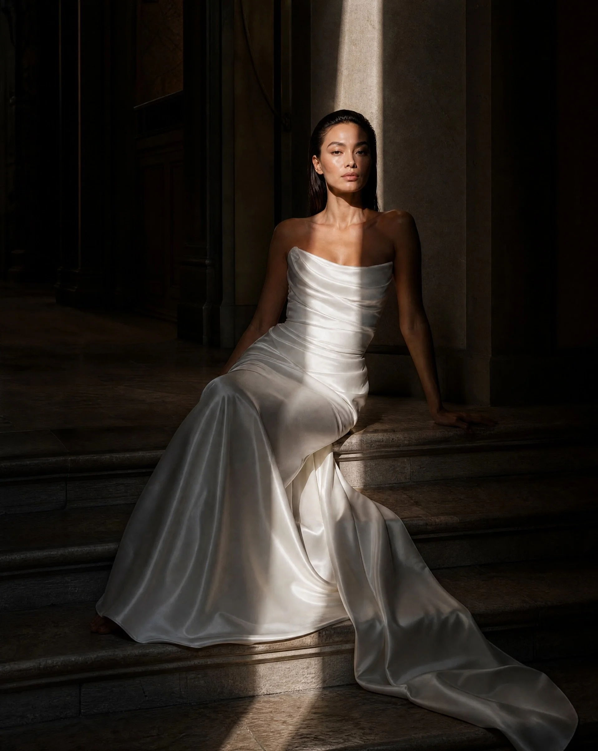 Nothing like the glow and shine from 100% silk satin.
⠀⠀⠀⠀⠀⠀⠀⠀⠀
Brianna wears &lsquo;Myra&rsquo; by Divine Atelier at Edwin Oudshoorn Luxury Bridal
