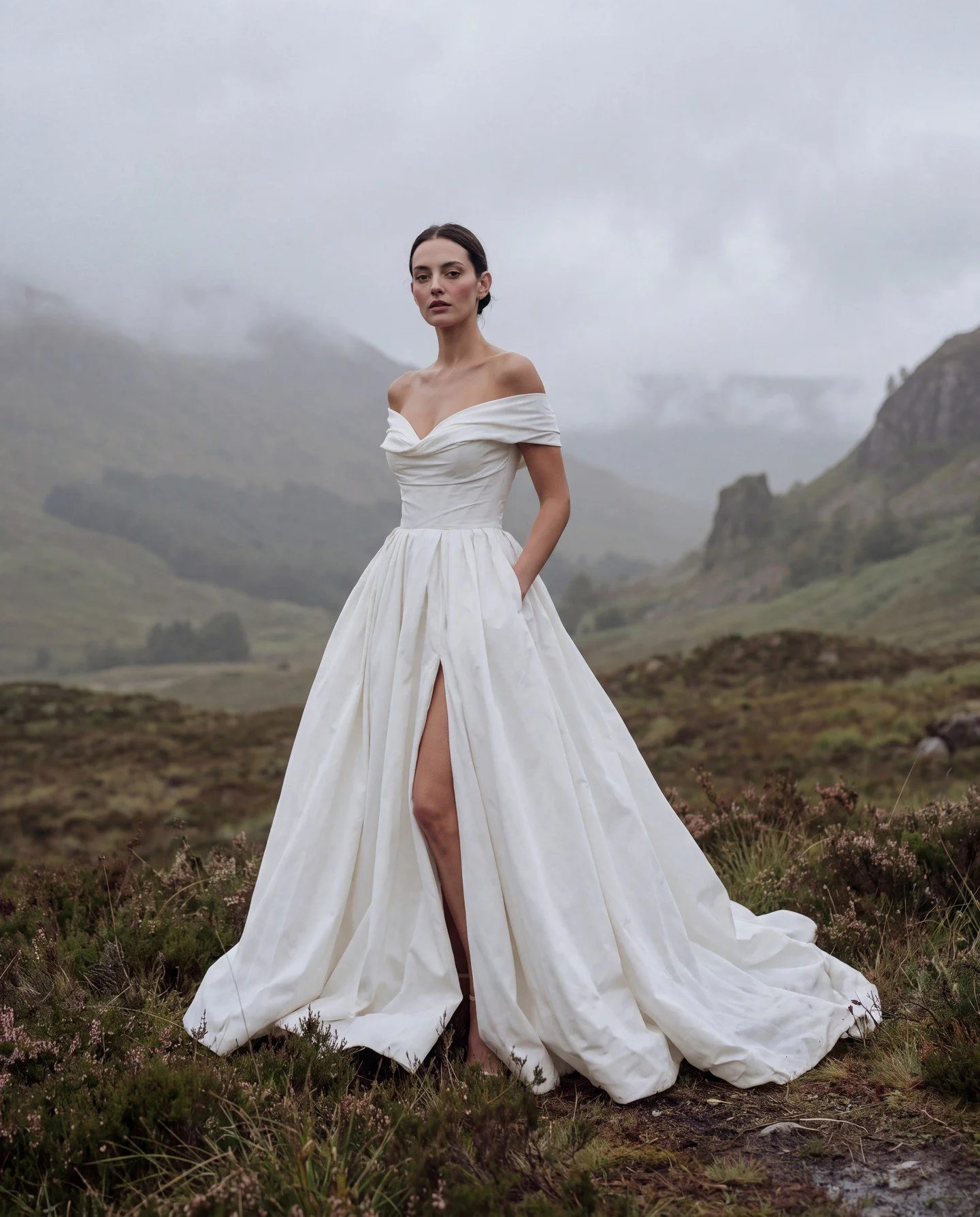 When the weather, location and model make everything perfect......
Carmen wearing Rebecca from our Atelier collection.

#Taffetaweddingdress #taftbruidsjurk #scottishbride
