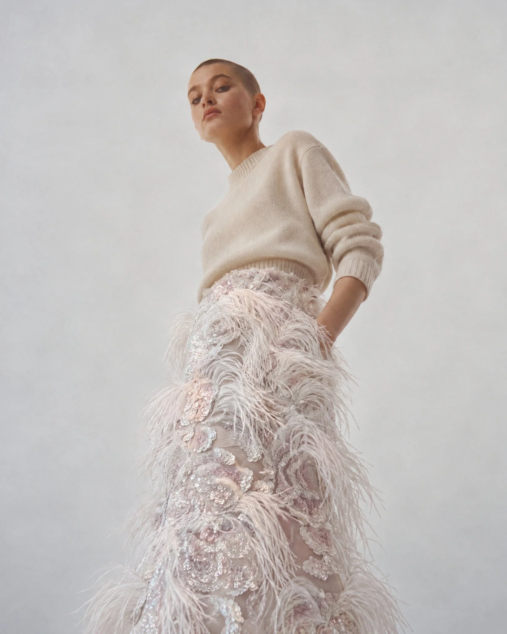 Autumn is here but that doesn't mean our bridal collection is out of season.

This stunning feather and sequin skirt from Nicole + Felicia is perfect paired with a cashmere sweater for a relaxed look

@nicolefeliciacouture
