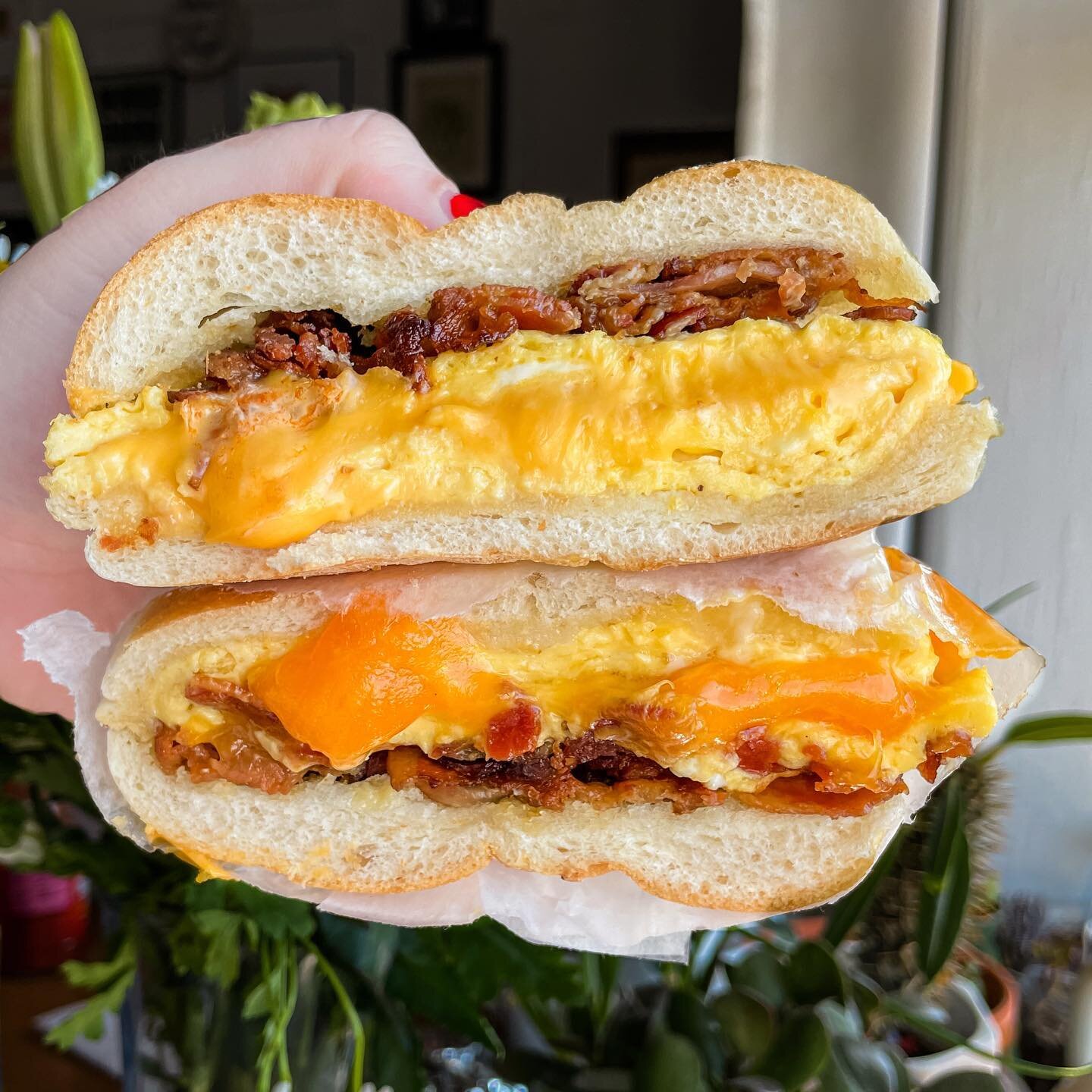 Pro tip: order two BEC with two different cheeses, swap half with a friend. 
Bestofbothworlds.gif
📍: @mikesdelibrooklyn 
.
.
.
.
.
.
.
#eggsandwich #brunch #bec #cheesy