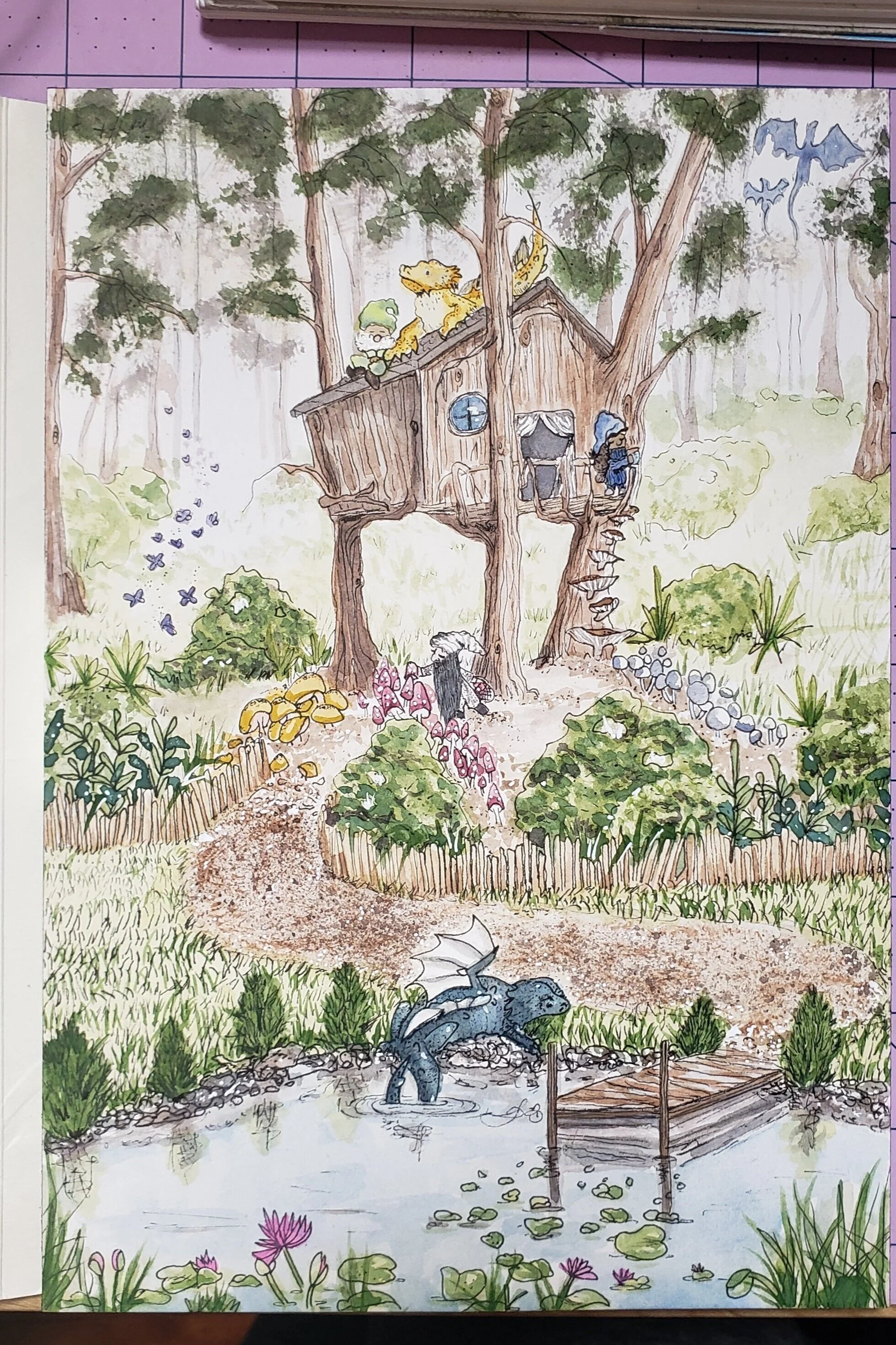 Commissions open, watercolor example