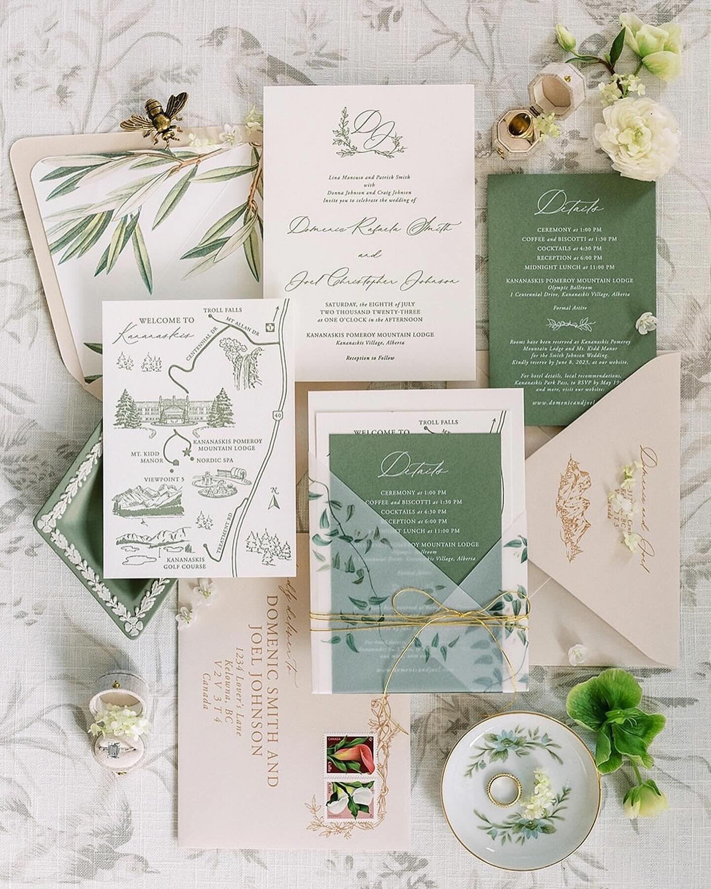 Definitely one of our most cherished invitation collections, coupled with unforgettable memories from the amazing work of @paperocelot for our clients&rsquo; elegant and organic Italian-rustic wedding at Kananaskis Pomeroy Mountain Lodge.
⠀⠀⠀⠀⠀⠀⠀⠀⠀
W