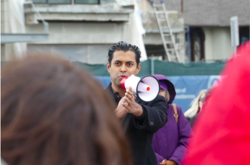 State Senator Vin Gopal at a Socialist Rally in Monmouth County