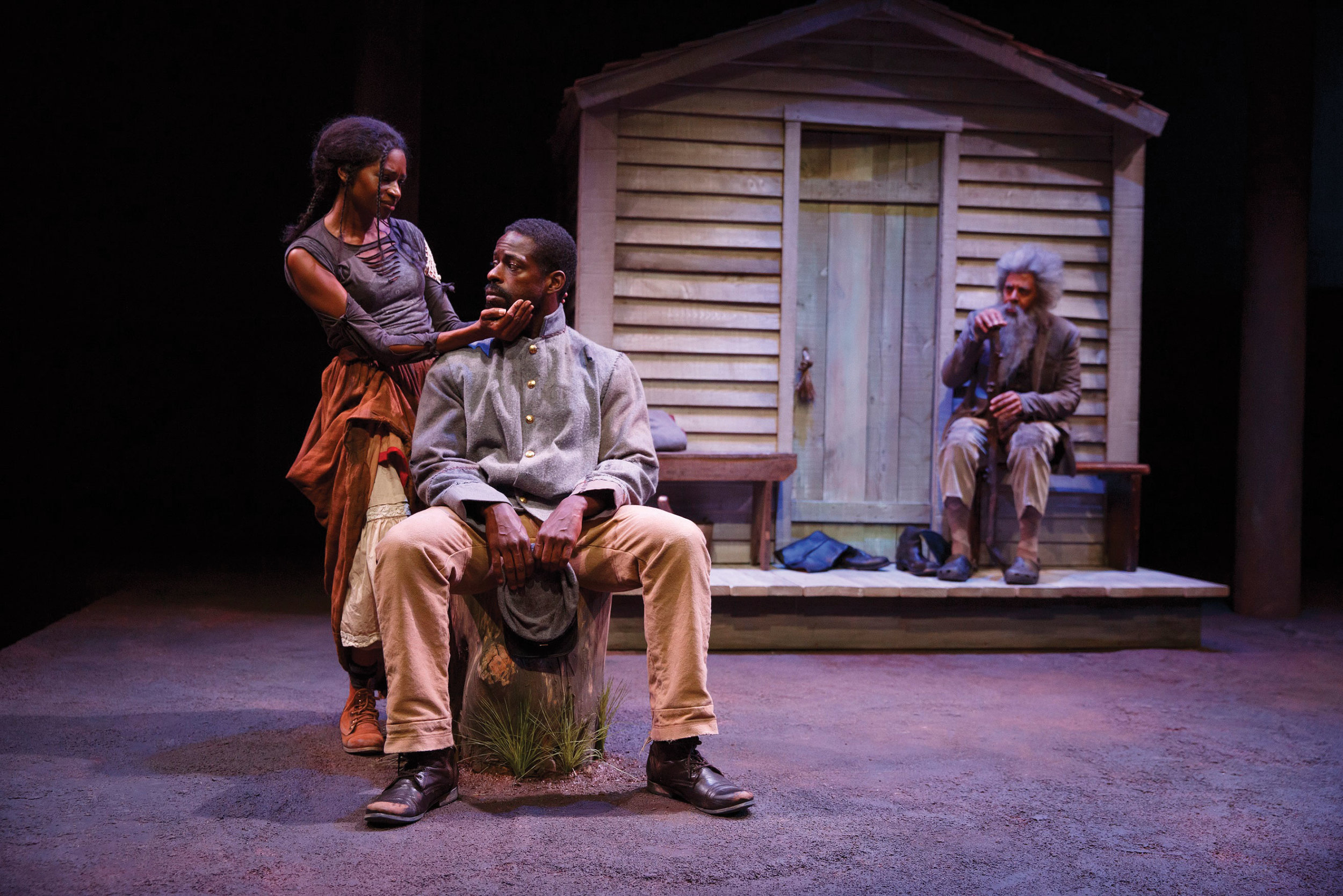 The cast of Father Comes Home From The Wars at The Public Theater. Photo by Joan Marcus.