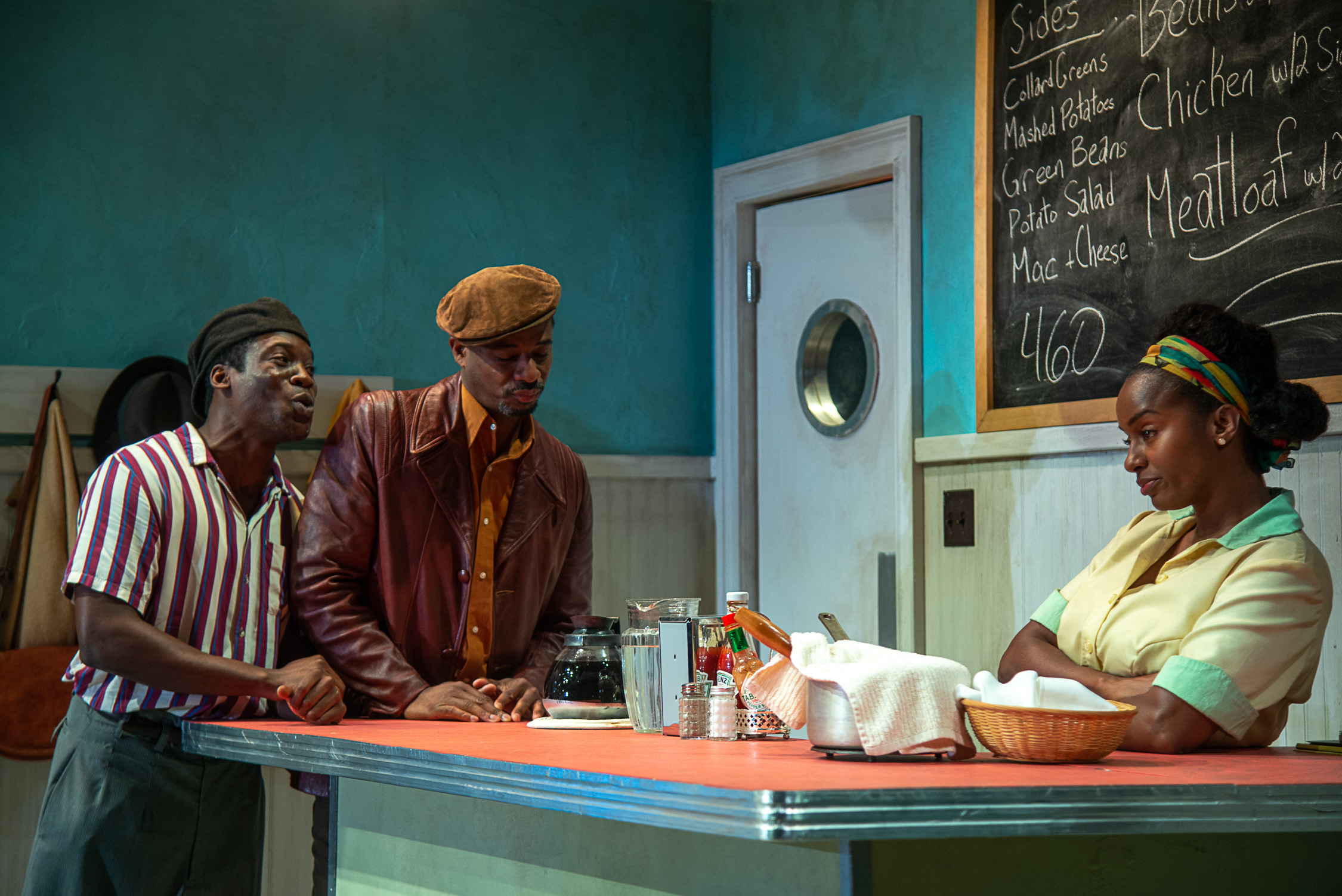 The cast of August Wilson’s Two Trains Running at Weston Playhouse.
