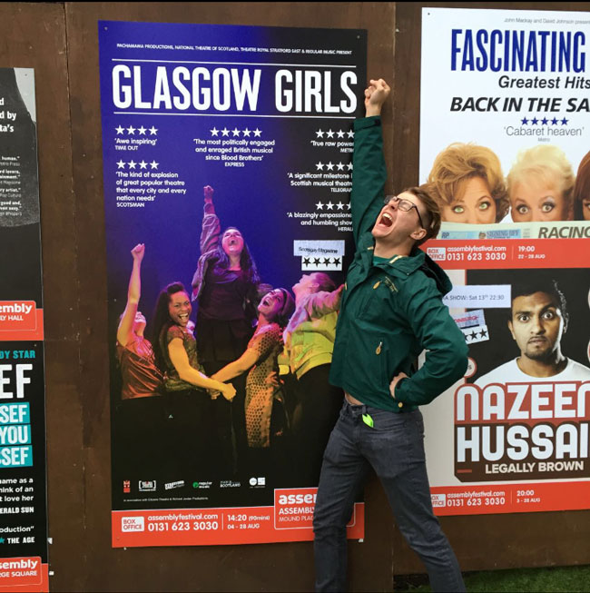 Assistant Director, Drew, filled with excitement after seeing Glasgow Girls the Musical.