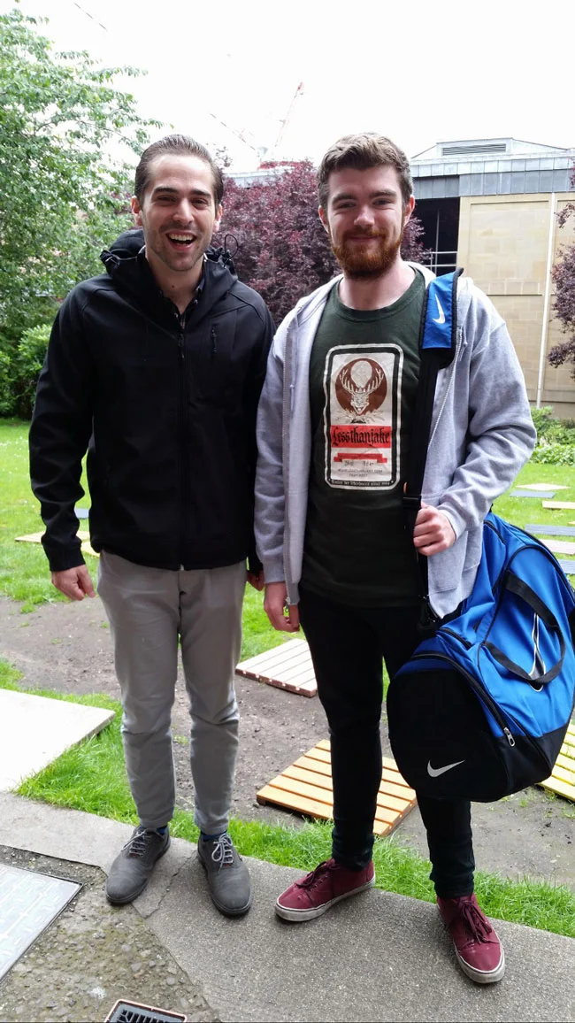 Our music director, Nick Stamatakis handing over the torch to new music director, Fraser Harrington.