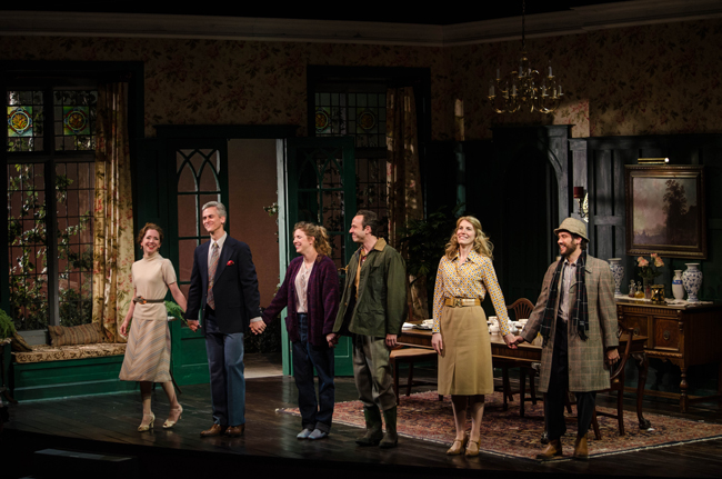 NORMAN CONQUESTS' cast at TABLE MANNERS curtain call at Dorset Theatre Festival. Credit: Taylor Crichton.