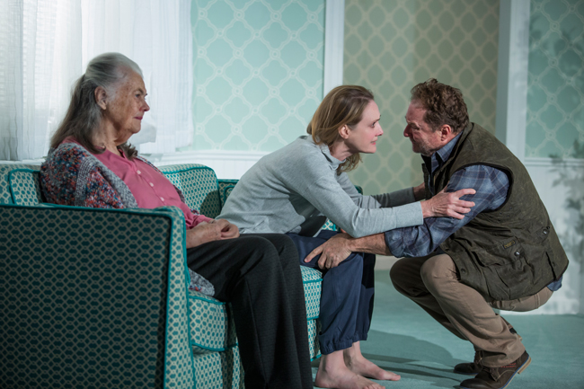 Feature Photo: Lois Smith, Lisa Emery and Stephen Root. Credit: Jeremy Daniel, Playwrights Horizons.