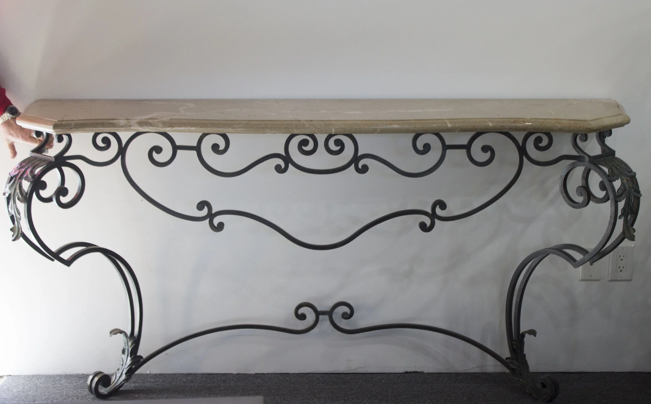 Marble and Iron Console.JPG