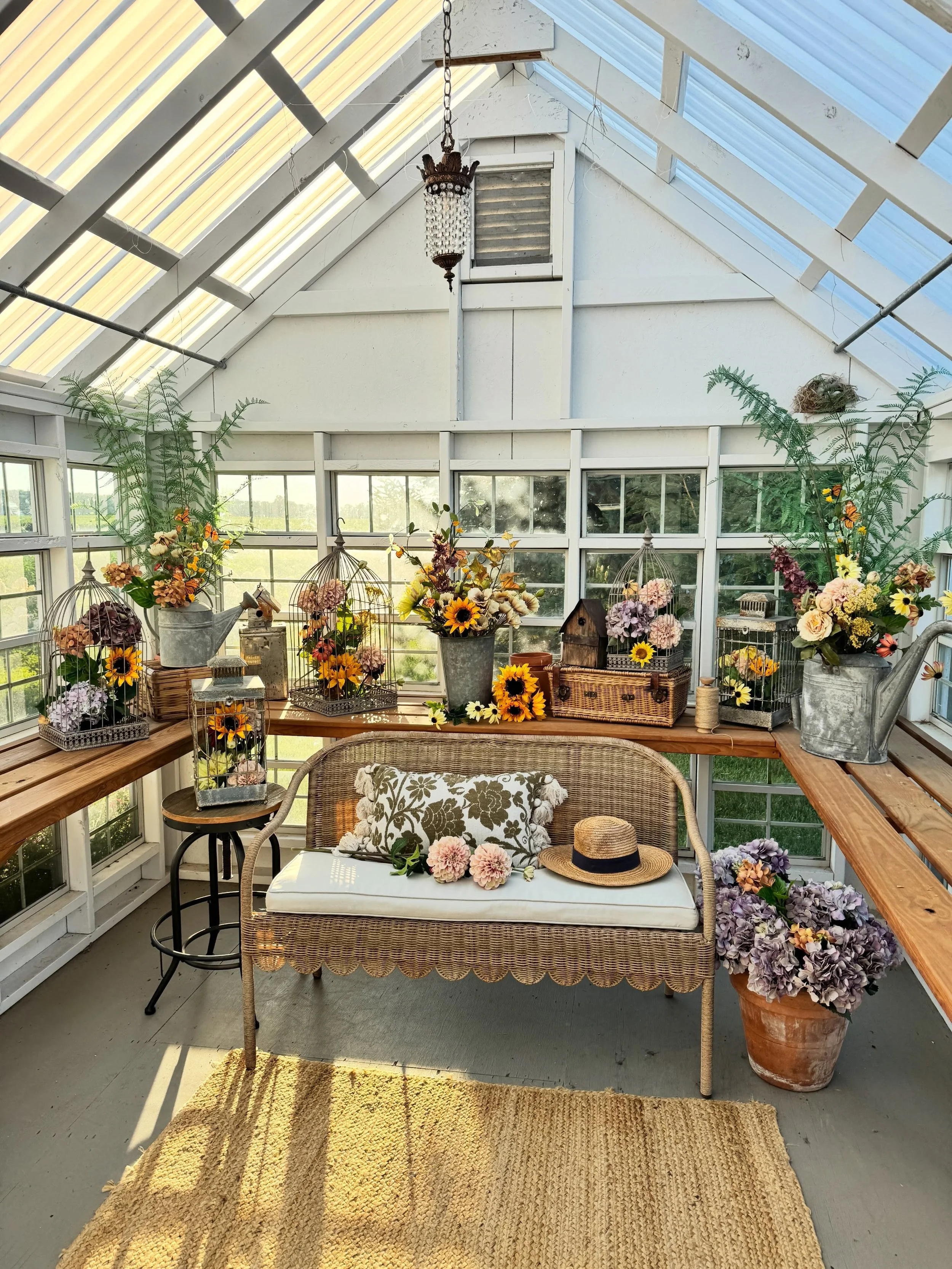 Greenhouse redo! 
Late summer flowers&hellip;. Dahlias, hydrangeas and sunflowers&hellip;
And the sunflowers are all in bloom&hellip;.
And the hydrangeas and gardens are beautiful&hellip;.
Perfect for senior photos, engagement pics, mini sessions! 
W
