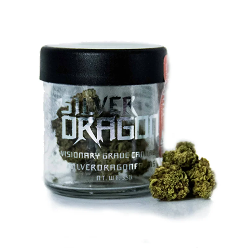 Silver Dragon, Banjo (Sativa) 1/8 Packaged Flower, Outdoor Light Dep