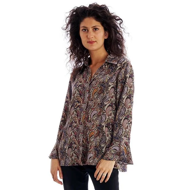 Paisley print, silk cr&ecirc;pe blouse &pound;430