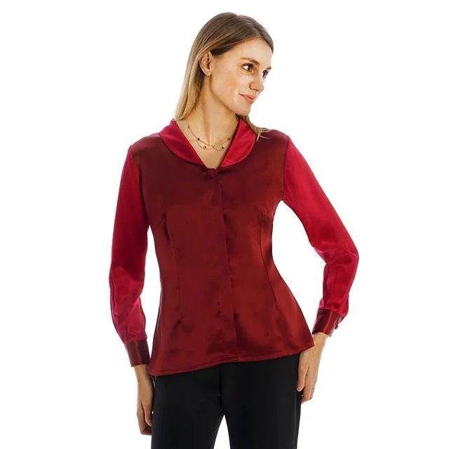 Burgundy and fuchsia satin blouse &pound;430