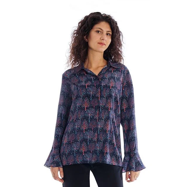 Christmas tree print, silk cr&ecirc;pe, blouse &pound;430