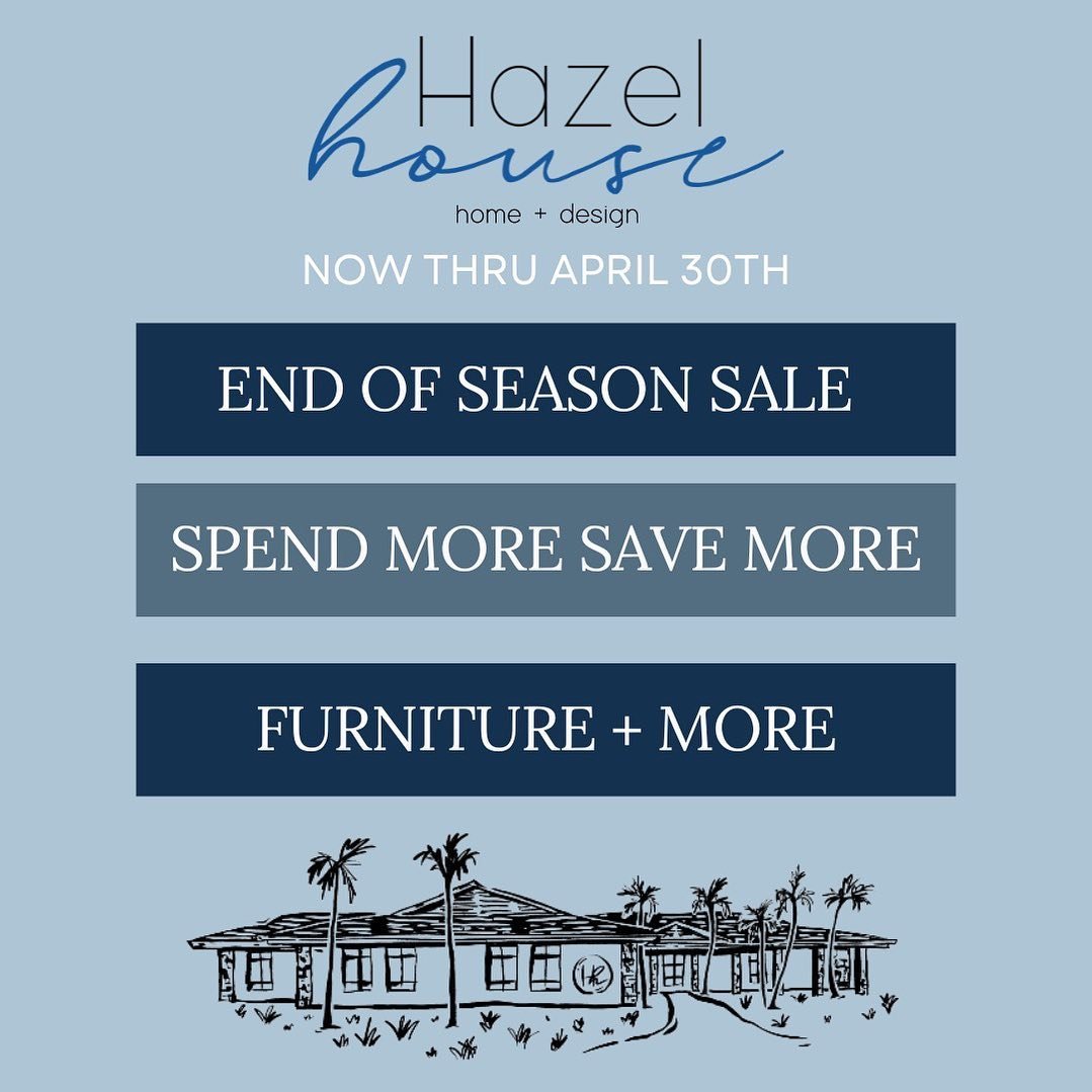 It&rsquo;s the end of season here in Vero Beach. Don&rsquo;t miss your chance to shop our biggest savings event of the year! Deep discounts on our remaining inventory so we can bring in all of the new goodness we scooped up at Market last week. See y