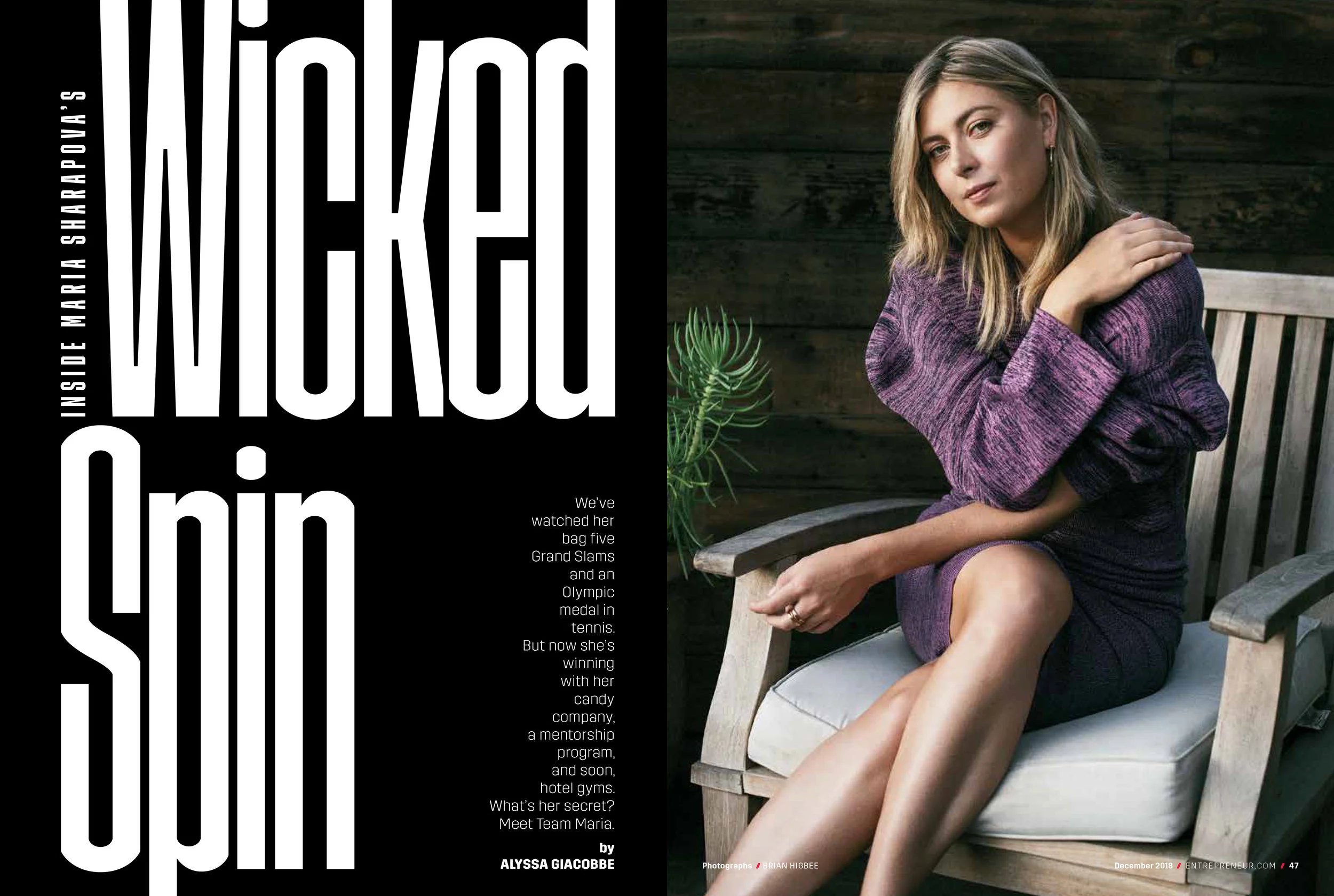 "Inside Maria Sharapova's Wicked Spin," Entrepreneur