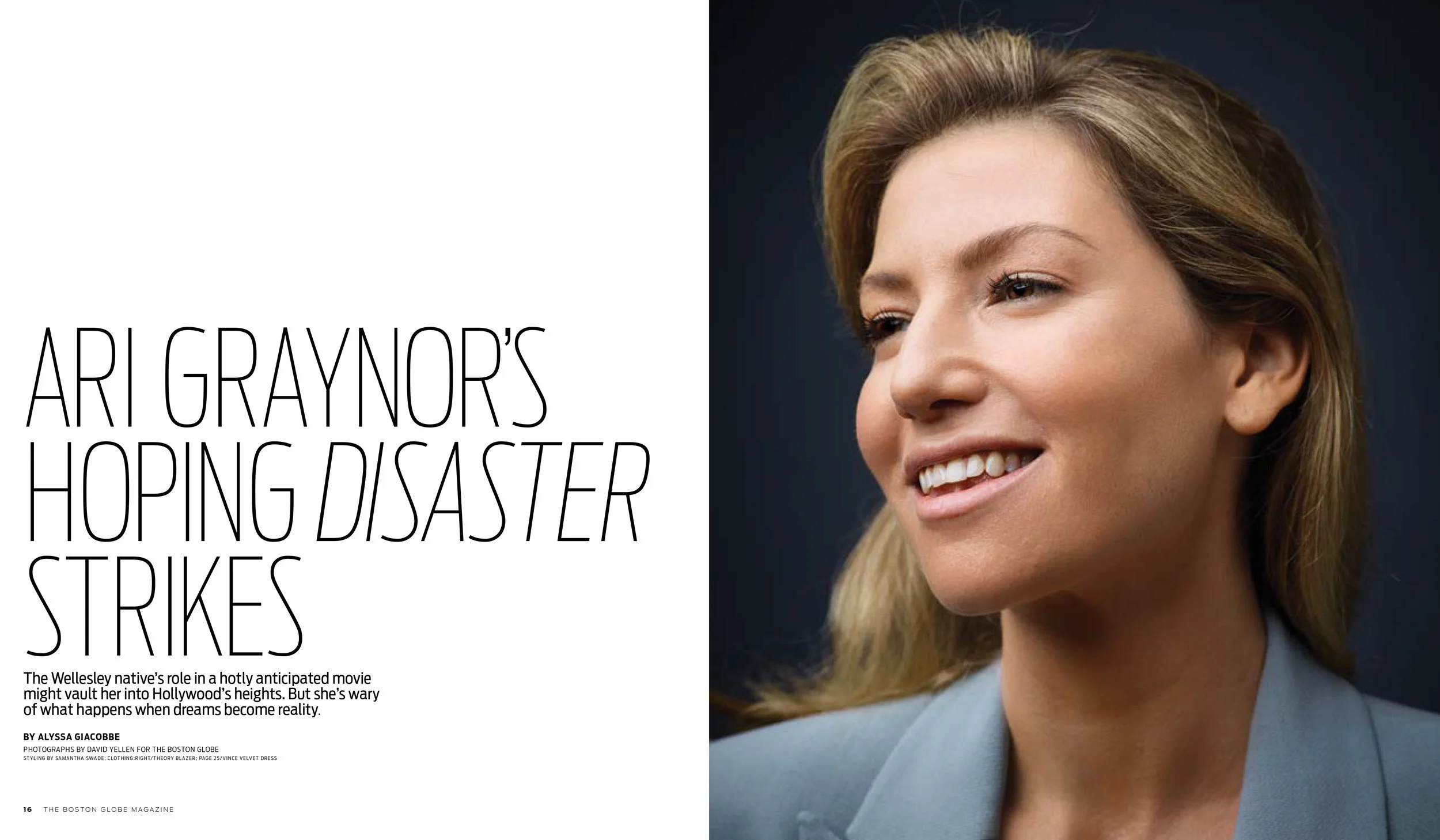 "Ari Graynor's Hoping Disaster Strikes," The Boston Globe Magazine
