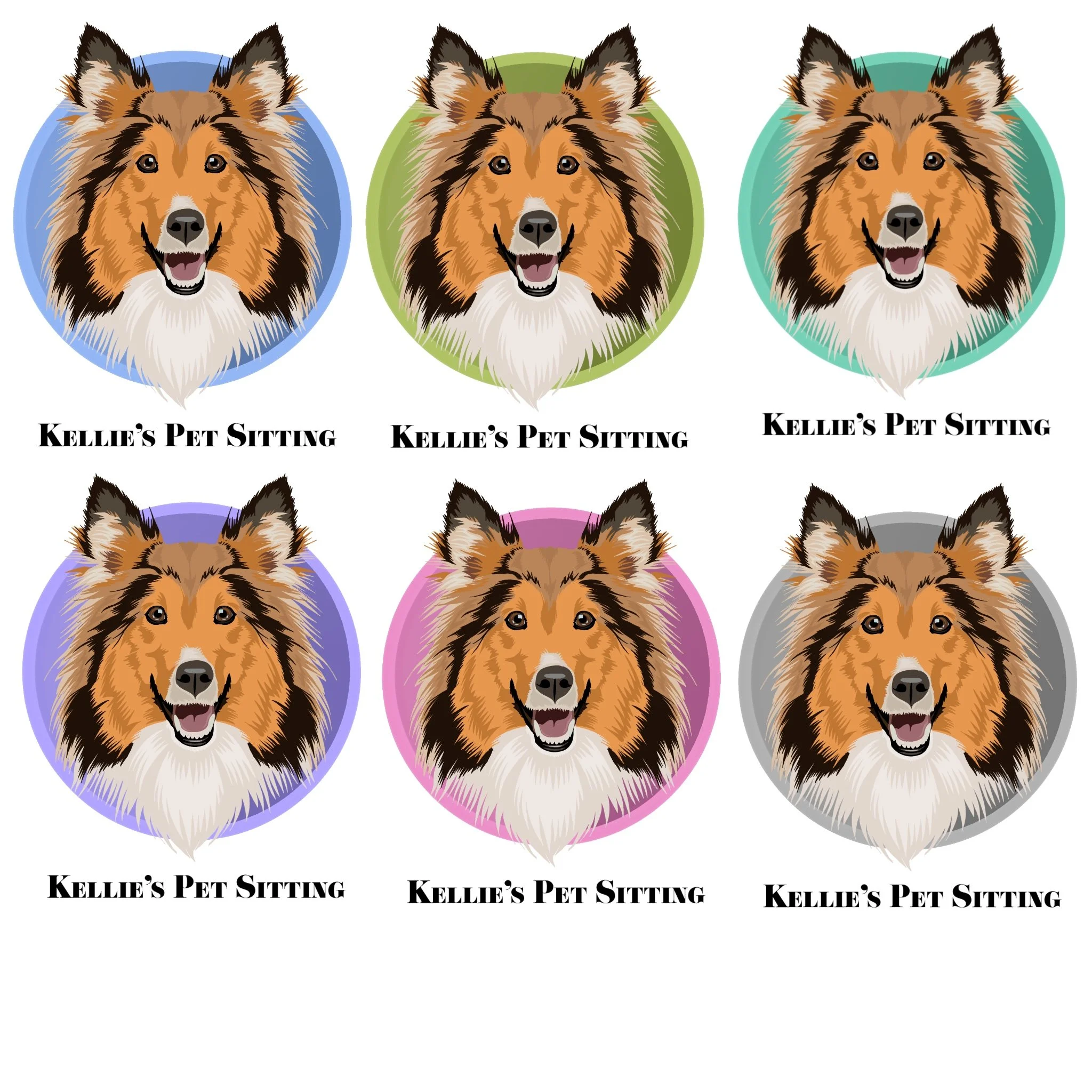 Pet sitting logo color mock-up