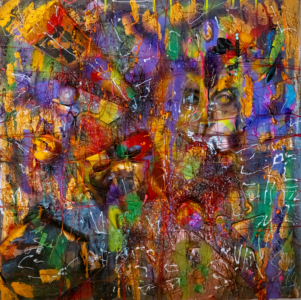 hard times (2018) - 24 x 24 - mixed media - $2,500