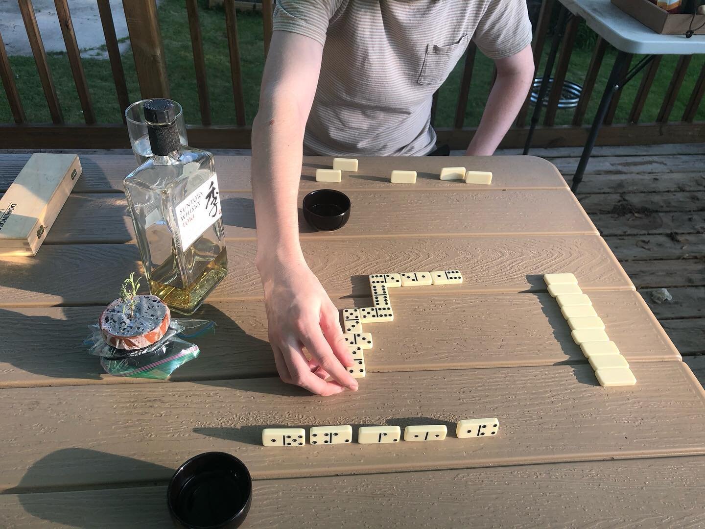 #latergram summer in a nutshell
.
.
Sipping whiskey and playing dominos outside truly made for a relaxing time #suntorytime