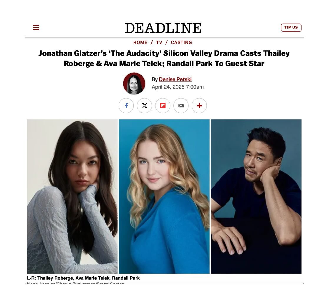 We are excited to announce that Thailey Roberge ( @thaileyroberge) is a season regular on upcoming series ‘The Audacity.’
From @deadline:
AMC Networks has begun production in Vancouver, Canada on its upcoming Silicon Valley drama The