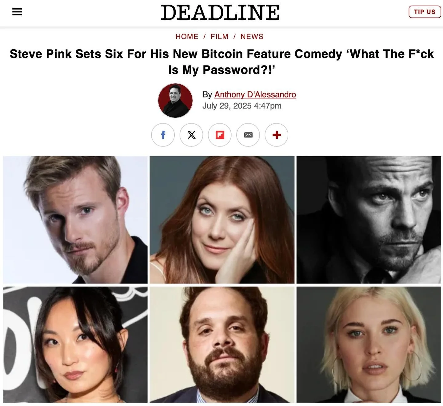 This is a very fun project coming down the line for Sarah Grey ( @thesarahgrey )! We can’t wait to see her in ‘What the F*ck is My Password.’
#comedy #crypto #bitcoin #sarahgrey
From @deadline:
EXCLUSIVE: Hot Tub Time Machine