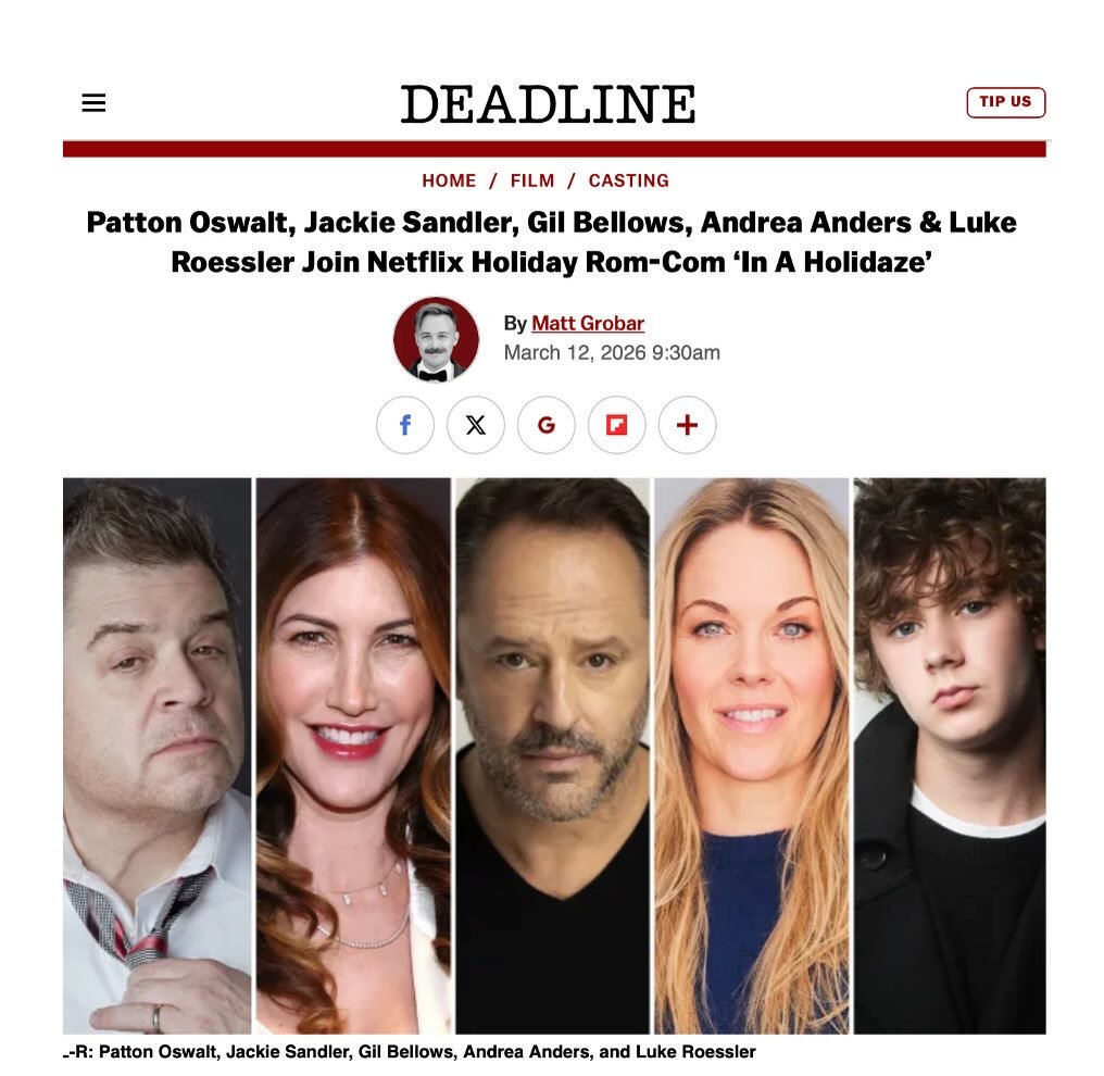 The illustrious Gil Bellows ( @gil.bellows ) joins @netflix rom-com &lsquo;In a Holidaze.&rsquo;
 
From @deadline:
 
EXCLUSIVE: Netflix and Alloy Entertainment have added six to the cast of their holiday rom-com In a Holidaze: Andrea Anders (Ted Lass