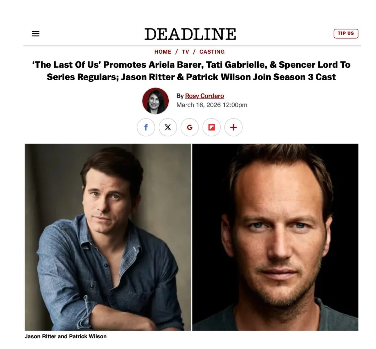 Looking forward to seeing Spencer Lord ( @spennylord ) back as recurring character Owen in Season 3. @thelastofus @hbomax
 
From @deadline
 
EXCLUSIVE: HBO&lsquo;s The Last of Us is gearing up for a major Season 3&mdash;and possibly its last&mdash; w
