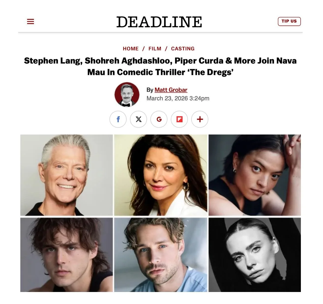 Glad to see that our talented Fletcher Donovan ( @fletcher.donovan ) and Quinnie Vu ( @the.quinnie )are part of &lsquo;The Dregs.&rsquo;
 
From @deadline
 
Recently wrapping production, The Dregs centers on a friends&rsquo; trip to the Italian Alps t
