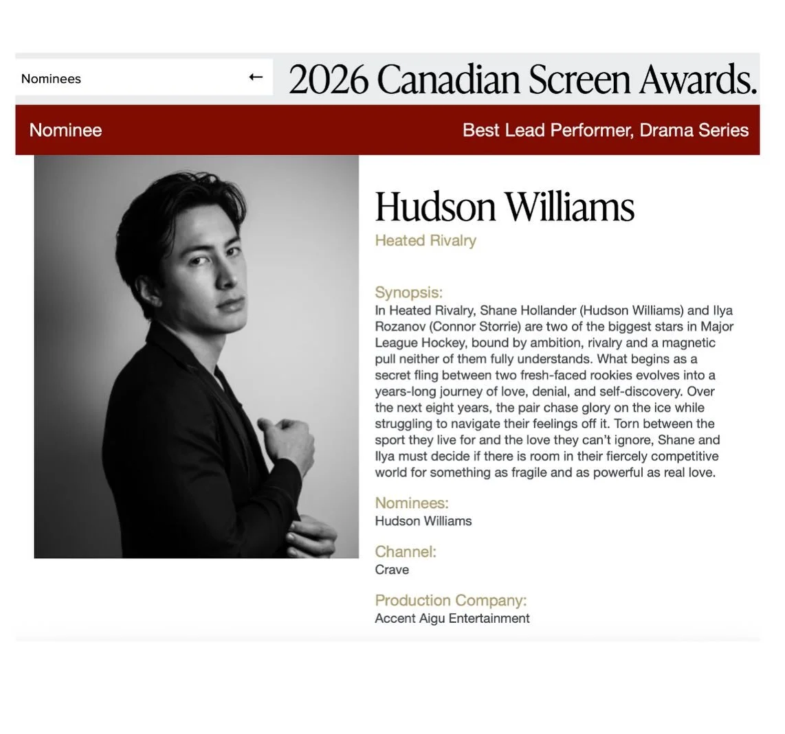 Congratulations to our clients on their 2026 Canadian Screen Academy Nominations:
 
&lsquo;Best Lead Performance &ndash; Drama Series&rsquo;
 
Michelle Morgan ( @michellemorgan_ ) for &lsquo;Lou Fleming&rsquo; in Heartland.
 
Hudson Williams ( @hudso