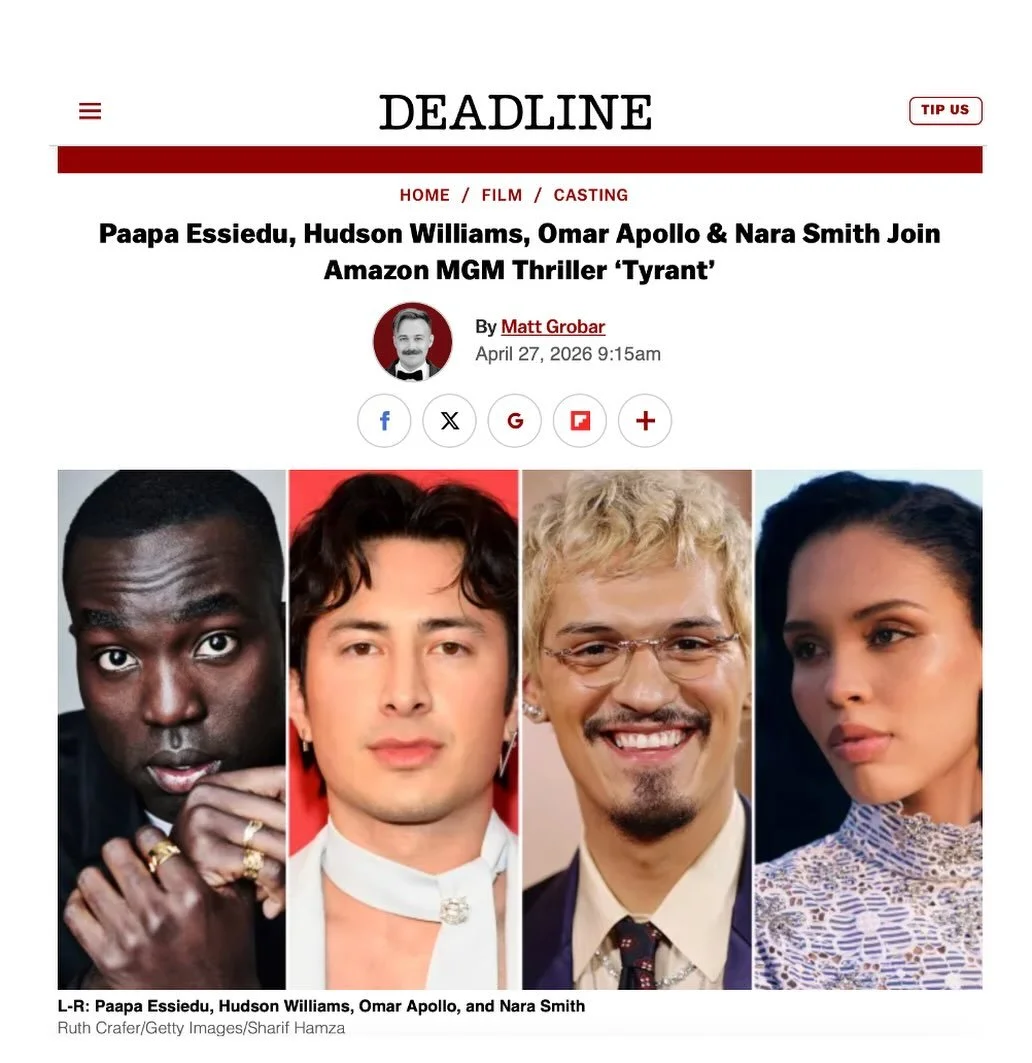An exciting new project for Hudson Williams ( @hudsonwilliamsofficial ) with a killer cast.
 
@amazonmgmstudios
 
From @deadline
 
EXCLUSIVE: David Weil has commenced production on Tyrant, with four new additions to the L.A.-lensed Amazon MGM culinar