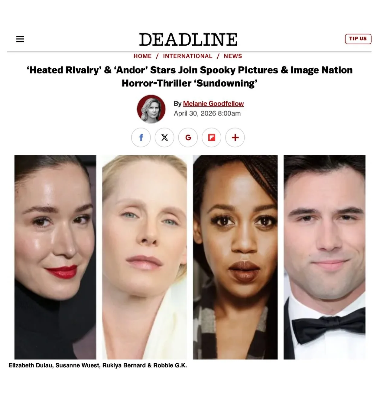 The talented Rukiya Bernard ( @rukiya.bernard ) joins the cast of &lsquo;Sundowning.&rsquo;
 
 
From @deadline
 
EXCLUSIVE: Principal photography on Ian McDonald&rsquo;s Sundowning, the latest production from horror-focused banner Spooky Pictures, is