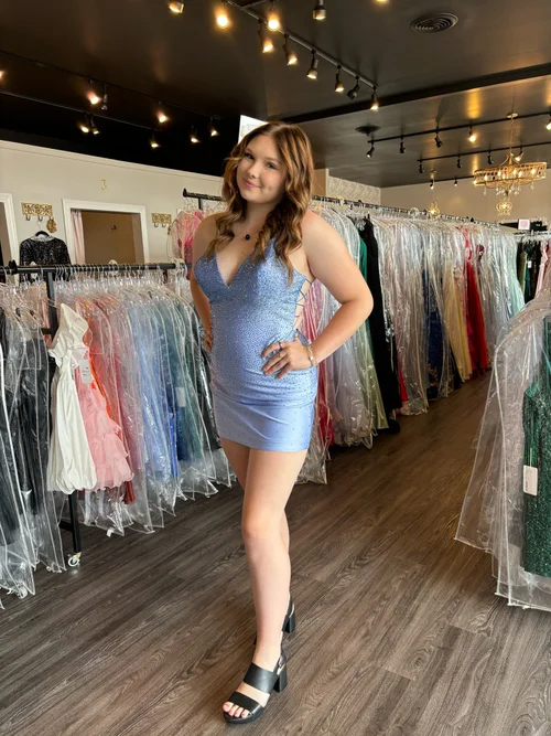 department store homecoming dresses Mirror Sequins Sparkly Homecoming Dress Square Neck Short Prom Dress ARD2997