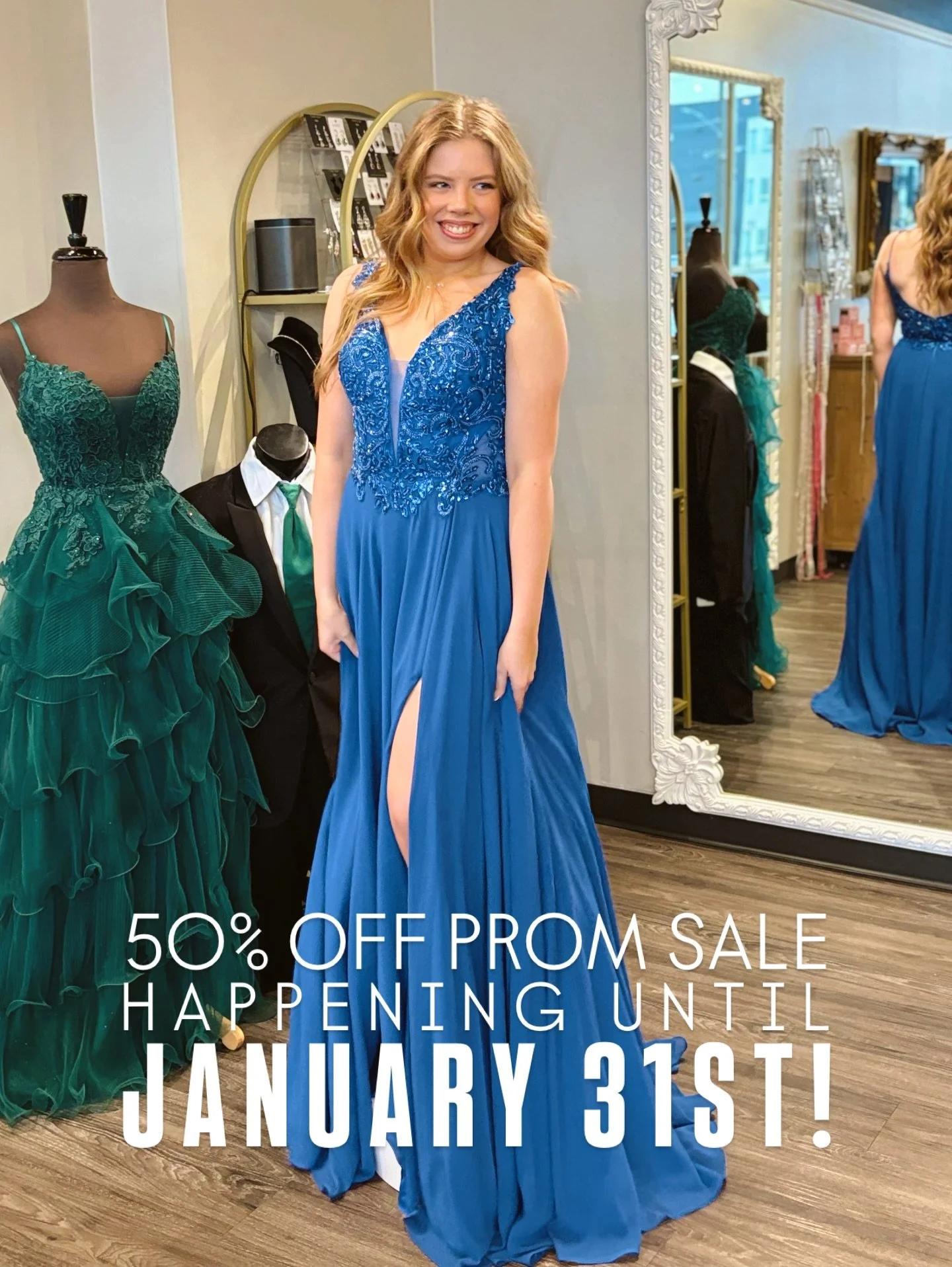 Are you shopping our BEST prom sale ever this weekend⁉️ 💜🤩 We can&rsquo;t wait to see you &amp; share all these gorgeous styles with you! You guys!! There are over 300 on sale right now‼️

Shop our 50% OFF Prom Sale until January 31st! ✨

#believep