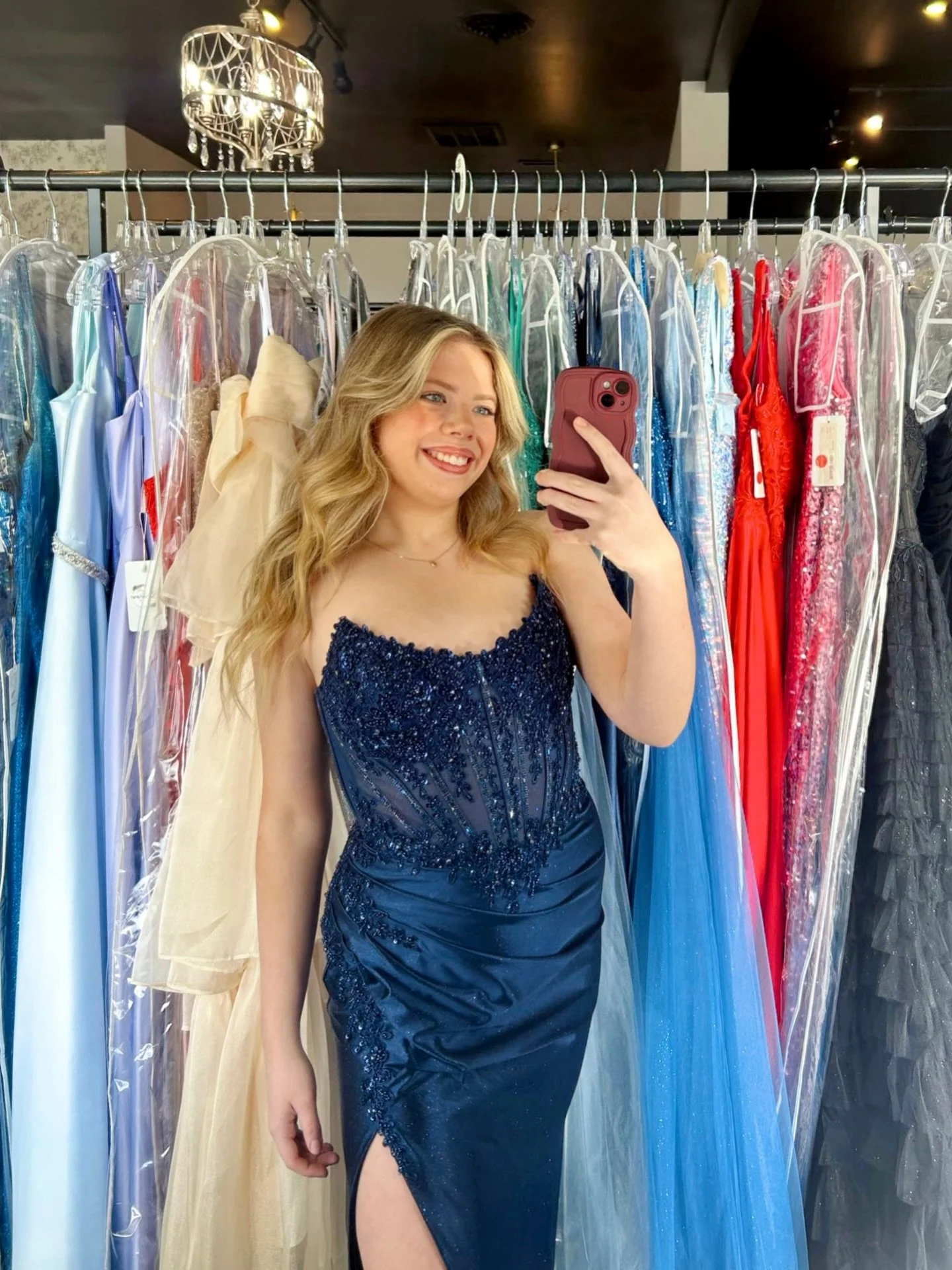 Can you tell how excited we are to show off this new stunner!? 🙌💙 Come see us &amp; these gorgeous new arrivals this weekend!! We can&rsquo;t wait to see you soon! ✨

#believeprom #prom2026 #promdresshopping #promshopping #newarrivals