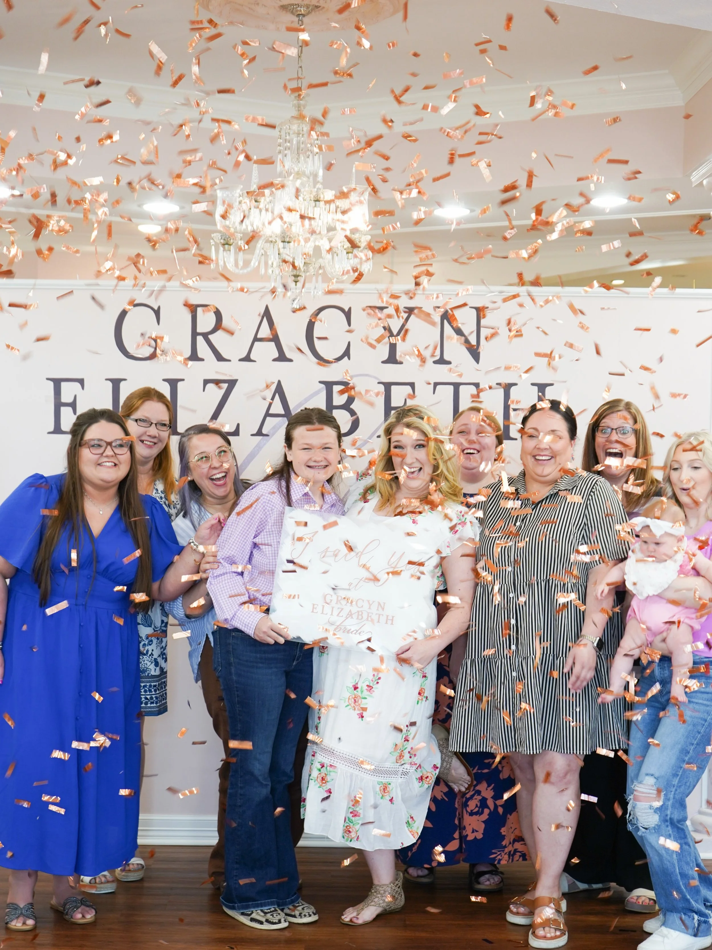 There glitter on the floor after the party!🤭

Our favorite thing to do is make YOUR day as special as possible! Whether it be confetti canons, a champagne toast, or just helping bring your vision to life, we are here to make the day u forgettable!
