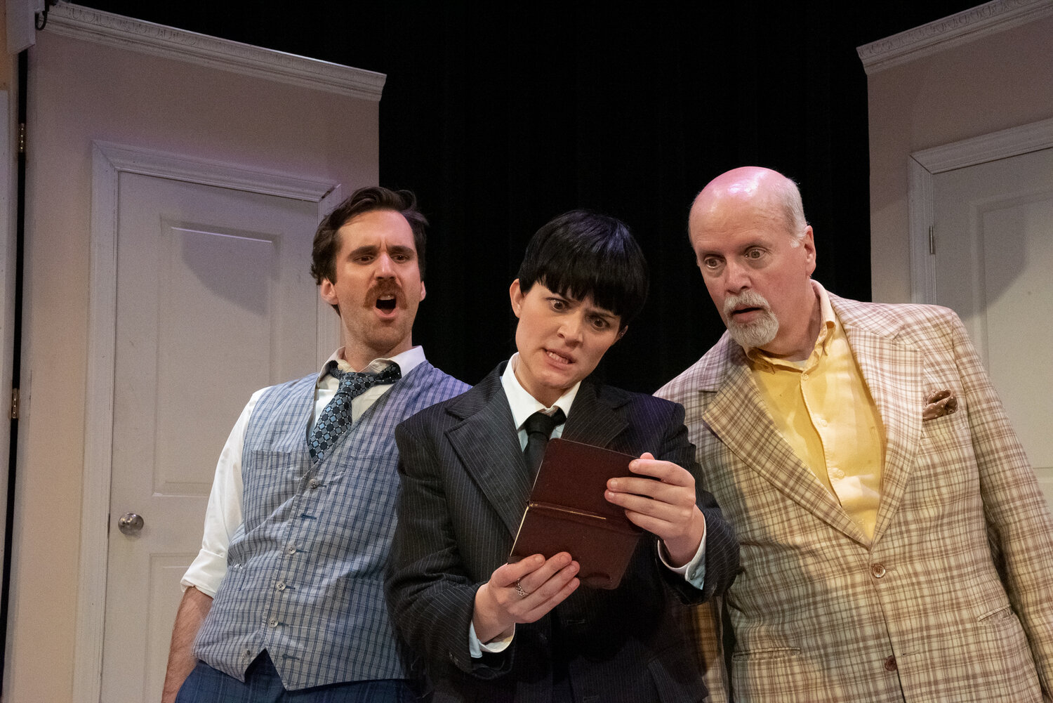 Rachel Crabbe in "One Man Two Guvnors" at Quintessence Theatre Group"