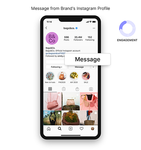 Message from Brand's Instagram profile