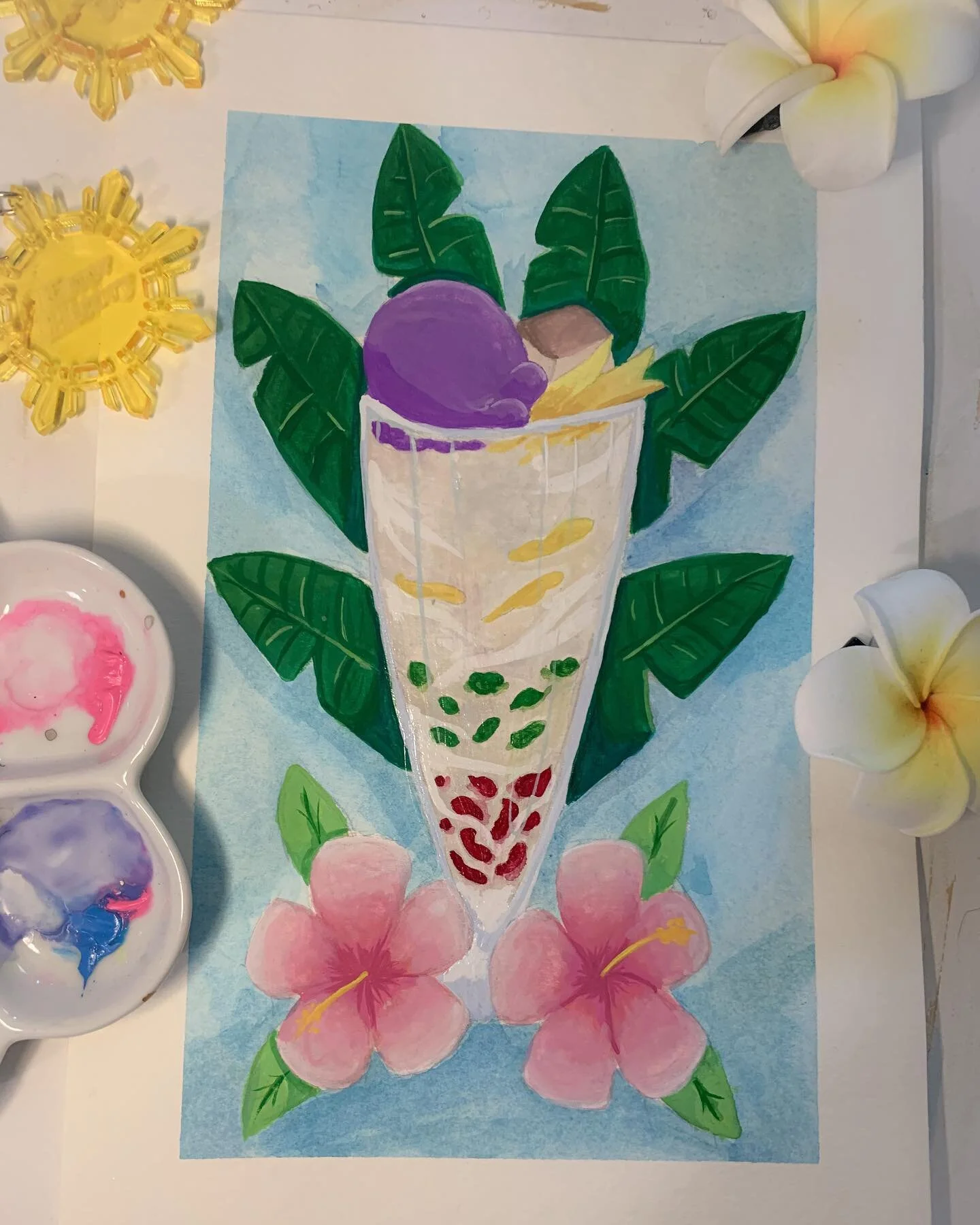 A little halo halo painting using gouache