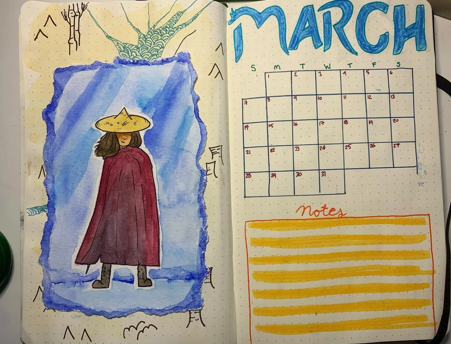 March Bullet journal is Raya and the Last Dragon themed. I LOVED it. Cried the whole time.