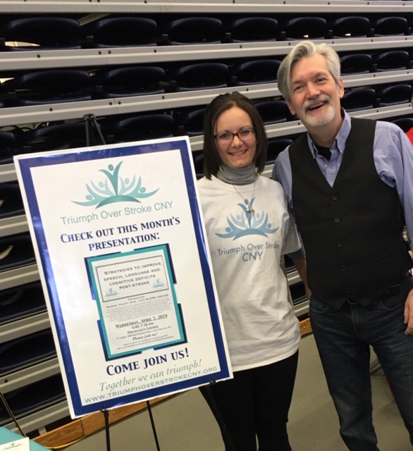 Katie Weiss and me at the Triumph Over Stroke table.