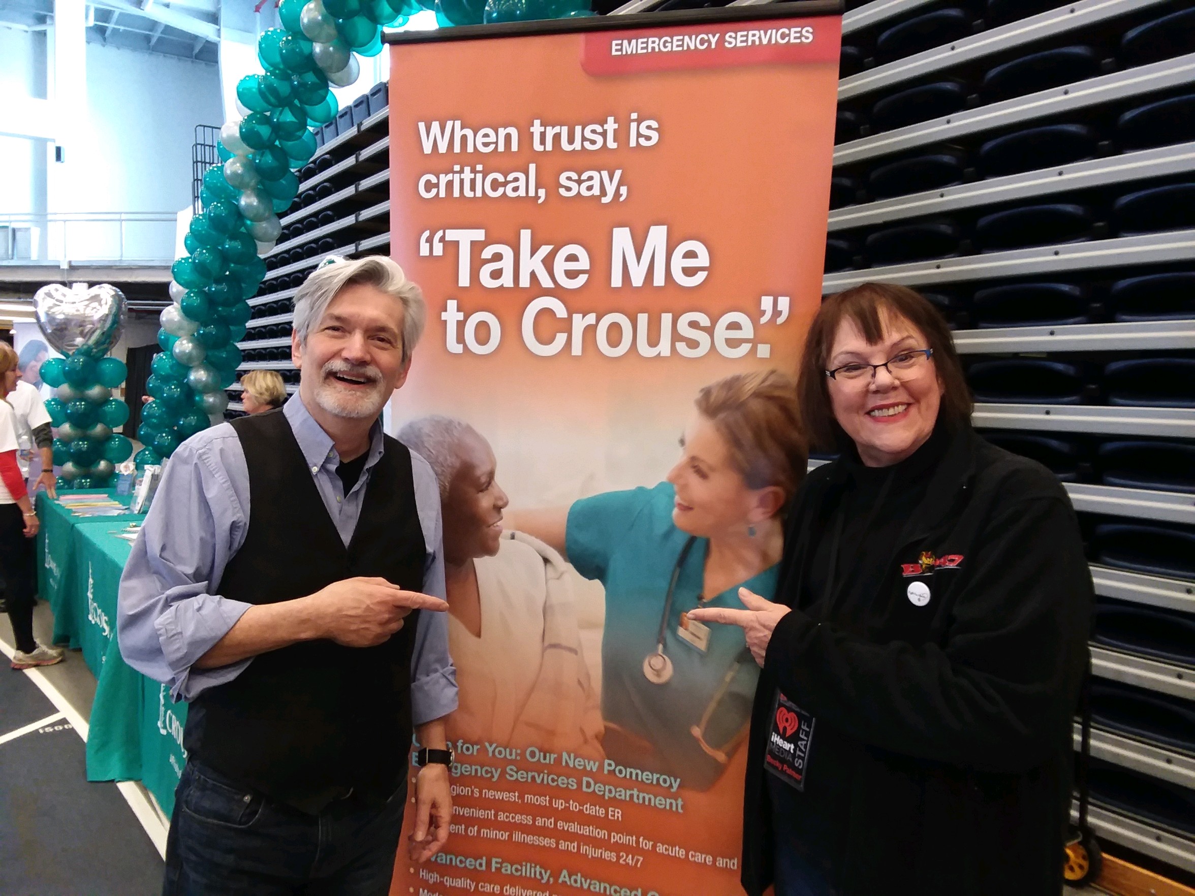 With my dear, dear friend Becky Palmer B104 superstar at the Crouse Health booth.