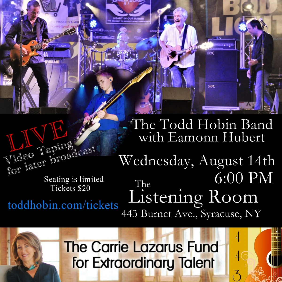 Eamonn Hubert will be performing with the Todd Hobin Band.