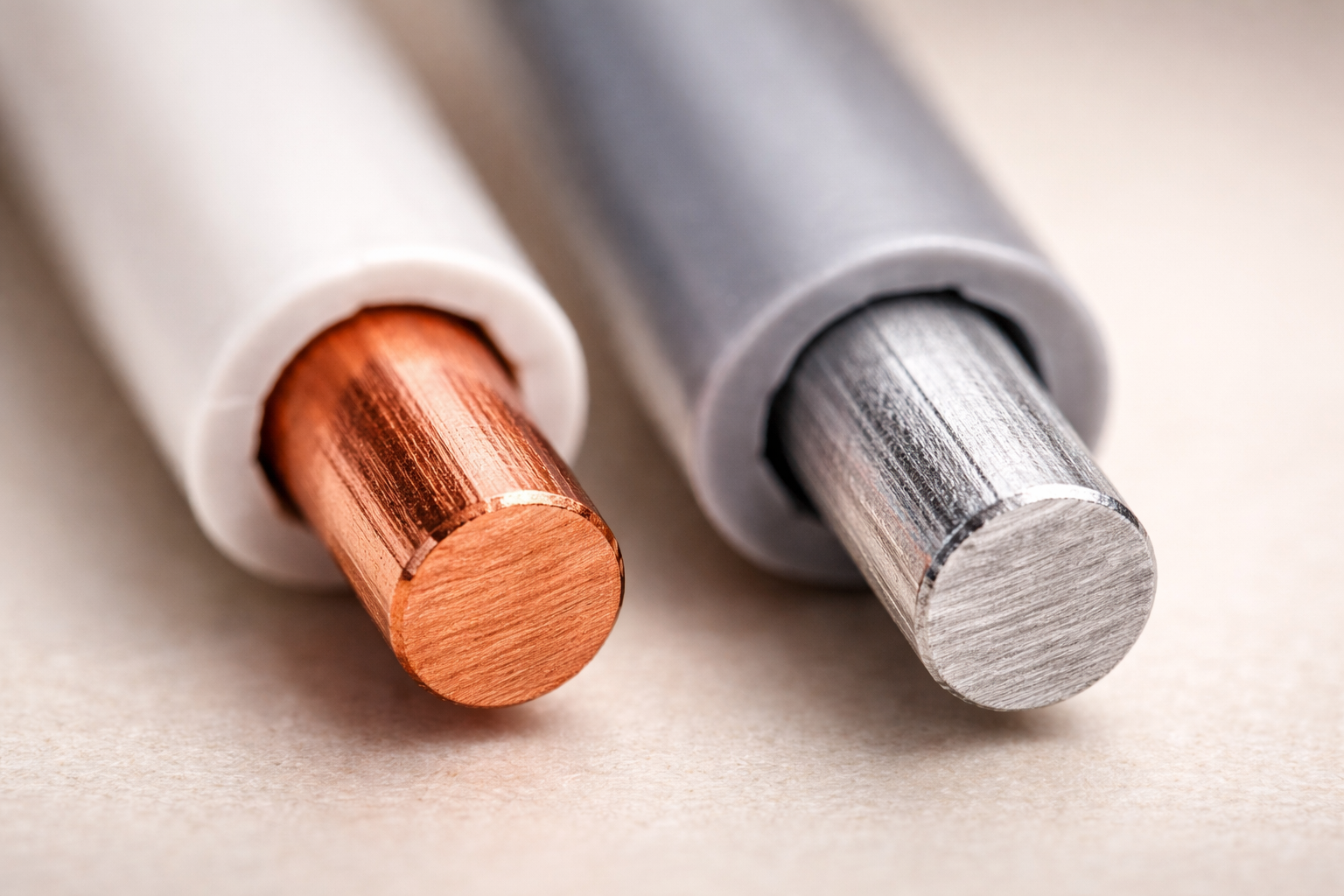 Image showing difference in appearance between copper and aluminum wiring