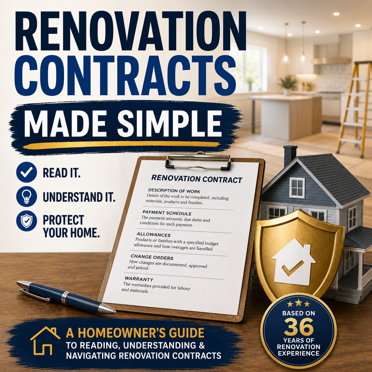 Learn how to interpret a renovation contract before you sign it. Download our guide.