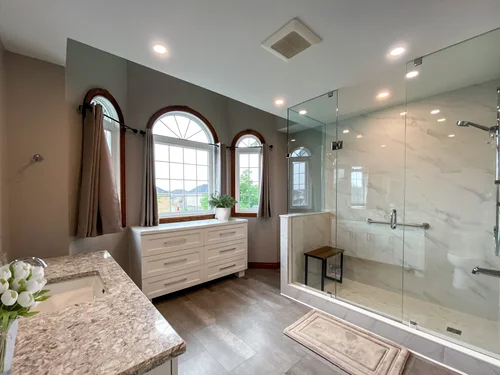 walk in shower without glass
